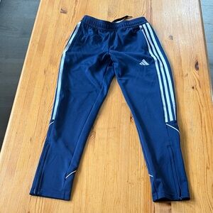 Adidas Kids Navy Joggers with White Stripes